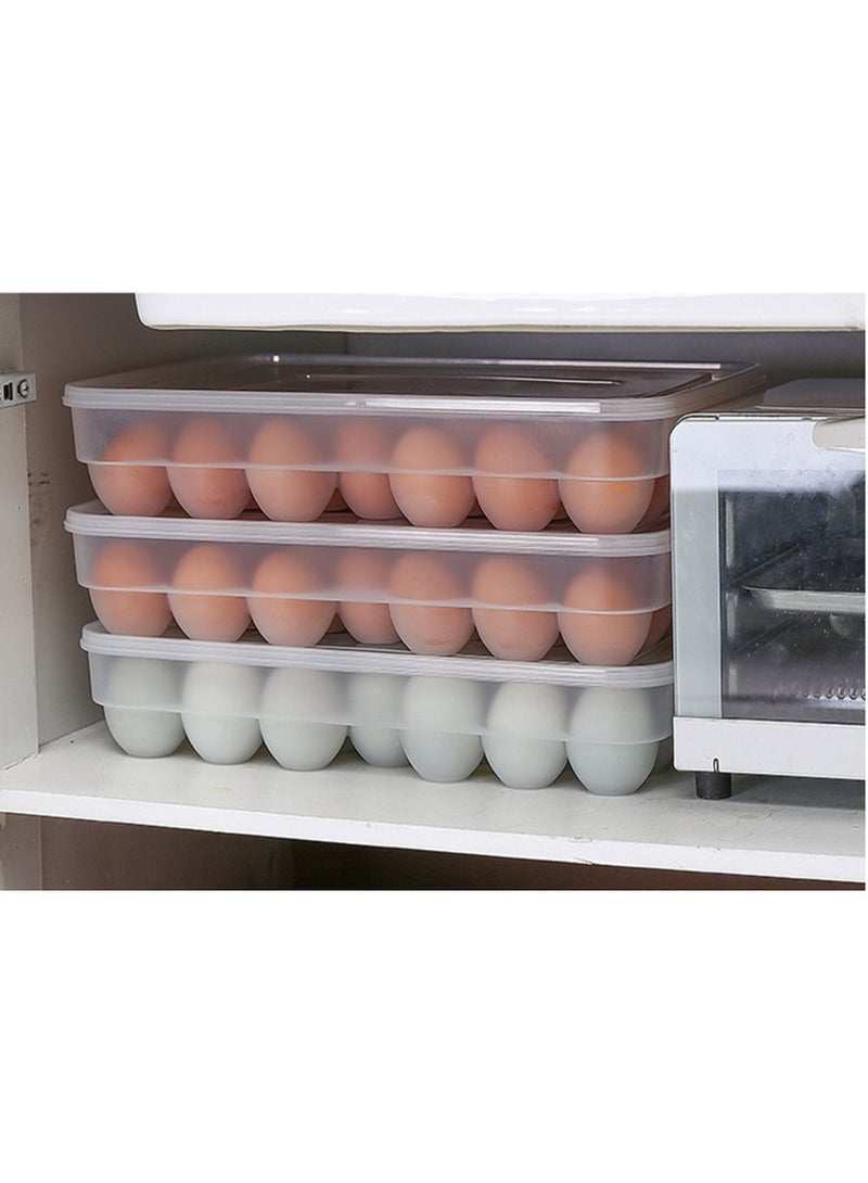 34 Cups Egg Container with Lid,Covered Egg Holders for 34 Eggs,Large capacity Eggs Food Storage Organizer - Stackable Egg Holder Dispenser,Clear plastic Decorative Crate - Image 4